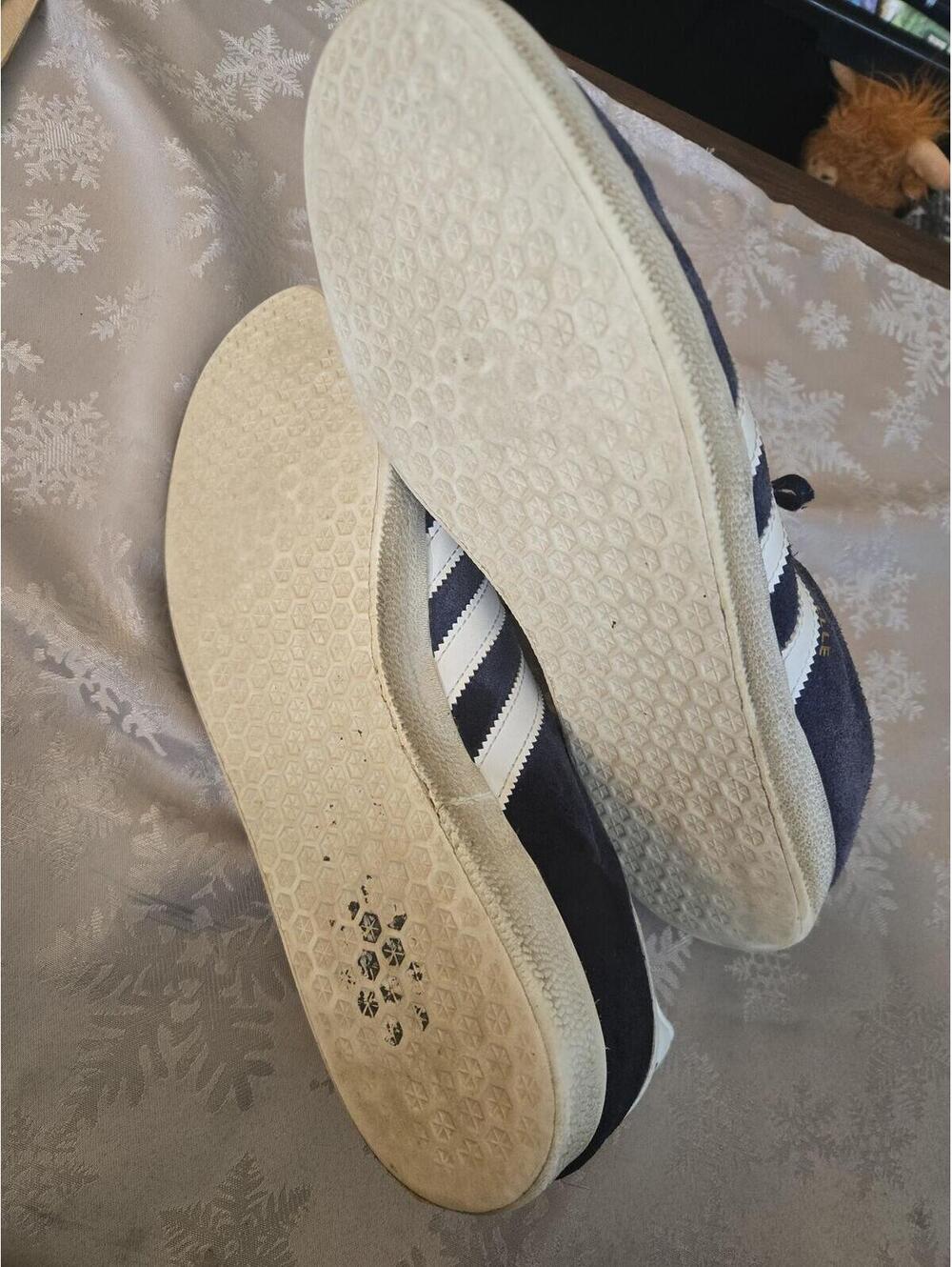 Adidas Gazelle Suede Sneakers Navy Blue and White Size 10.5M - Picture 6 of 6